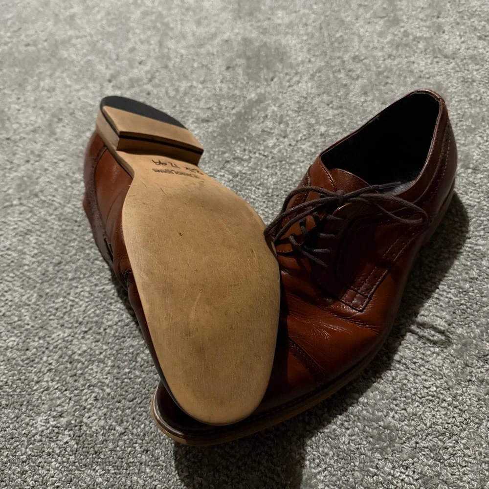 Stacy Adams men’s brown leather dress shoes in size 12 professor‎ businessman